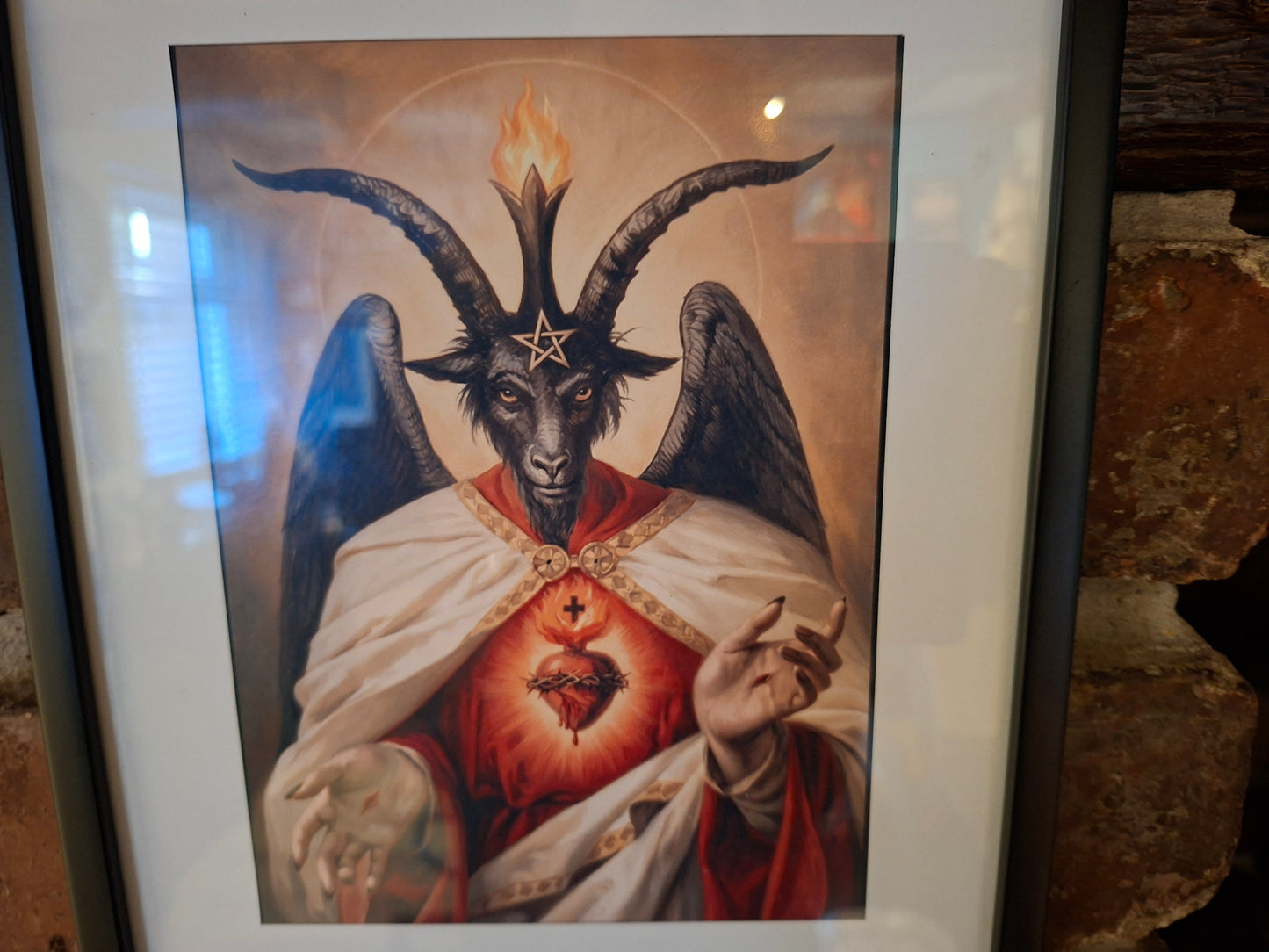 framed art "Baphomet as Christ" :Oddity Curiosity satanic goth witchy homeware