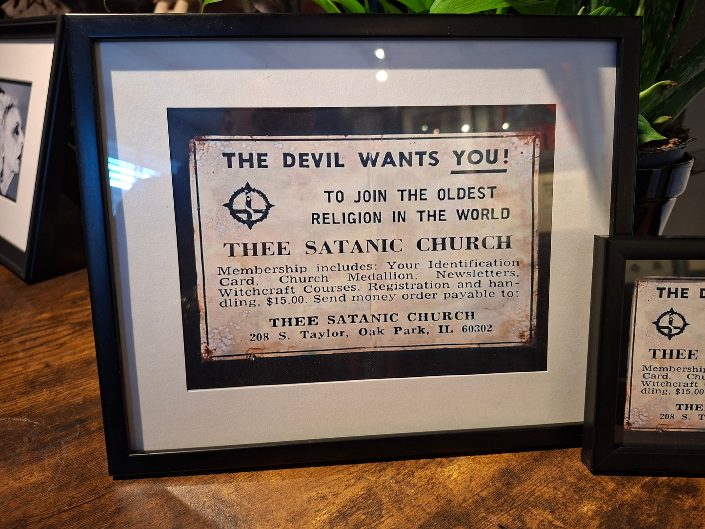 framed art "Thee Church Of Satan" :Oddity Curiosity satanic goth witchy homeware