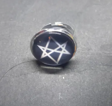 Goth Gothic Witchy witch witchcraft Occult Aleister Crowley inspired "Thelema" fully adjustable rings set