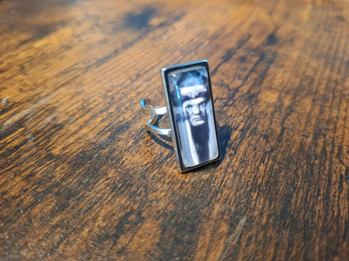 Rectangle adjustable Rings,aleister crowley thelema : occult goth witchy ritual jewelry