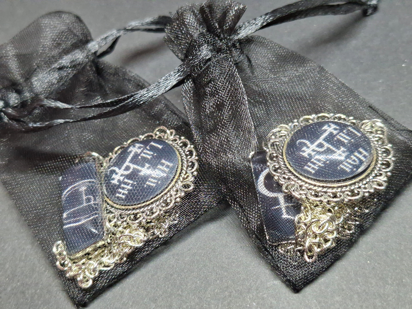 Ornate Satanic "Hail Lilith" Brooch with Sigil ,symbol of Lilith :Occult goth witchy