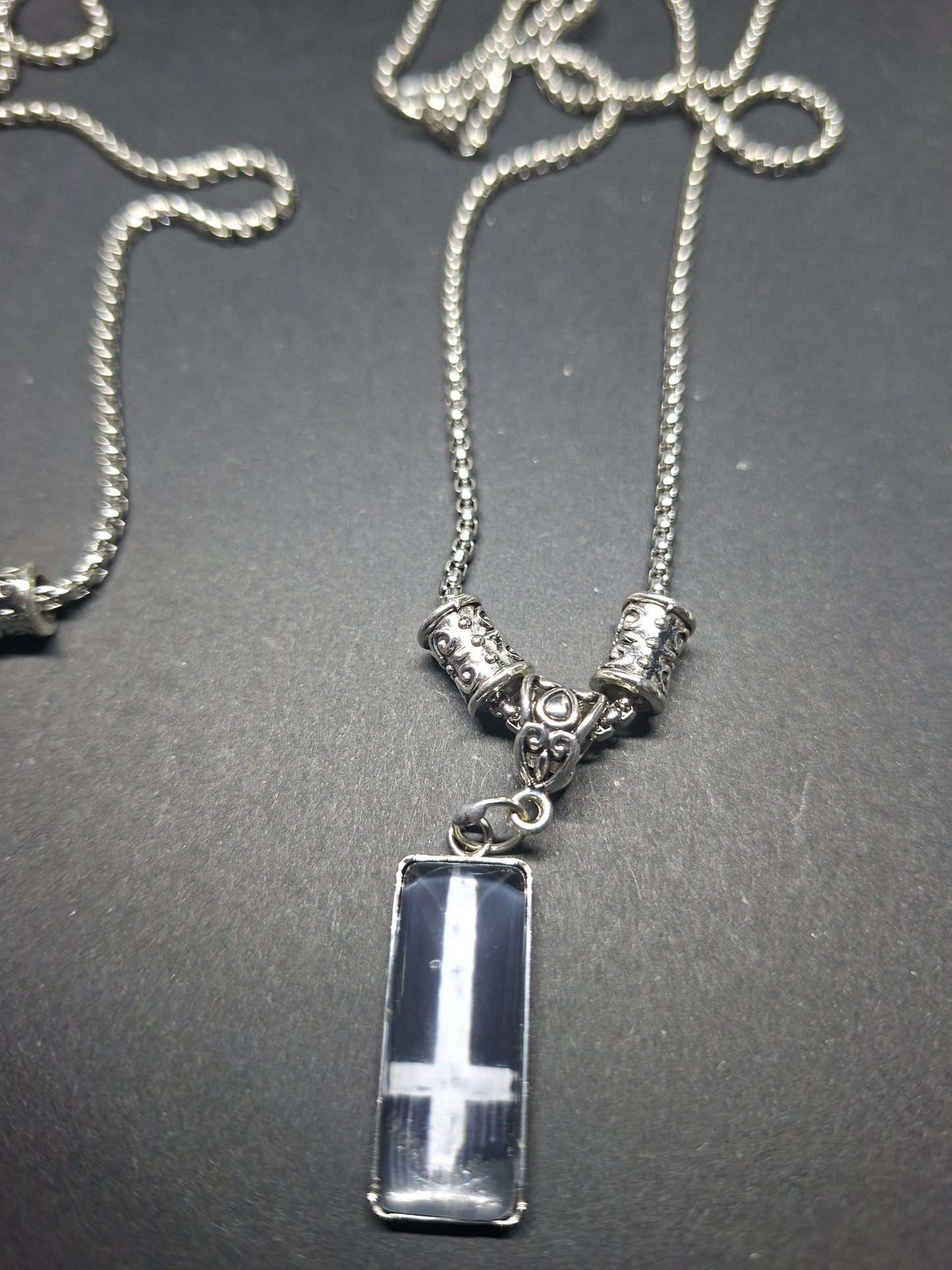 Satanic necklace "Hail Satan with inverted crosses" :goth witchy killstar occult ritual jewelry