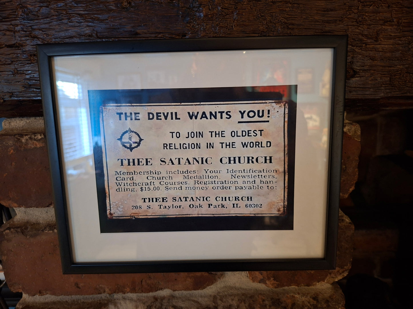 framed art "Thee Church Of Satan" :Oddity Curiosity satanic goth witchy homeware