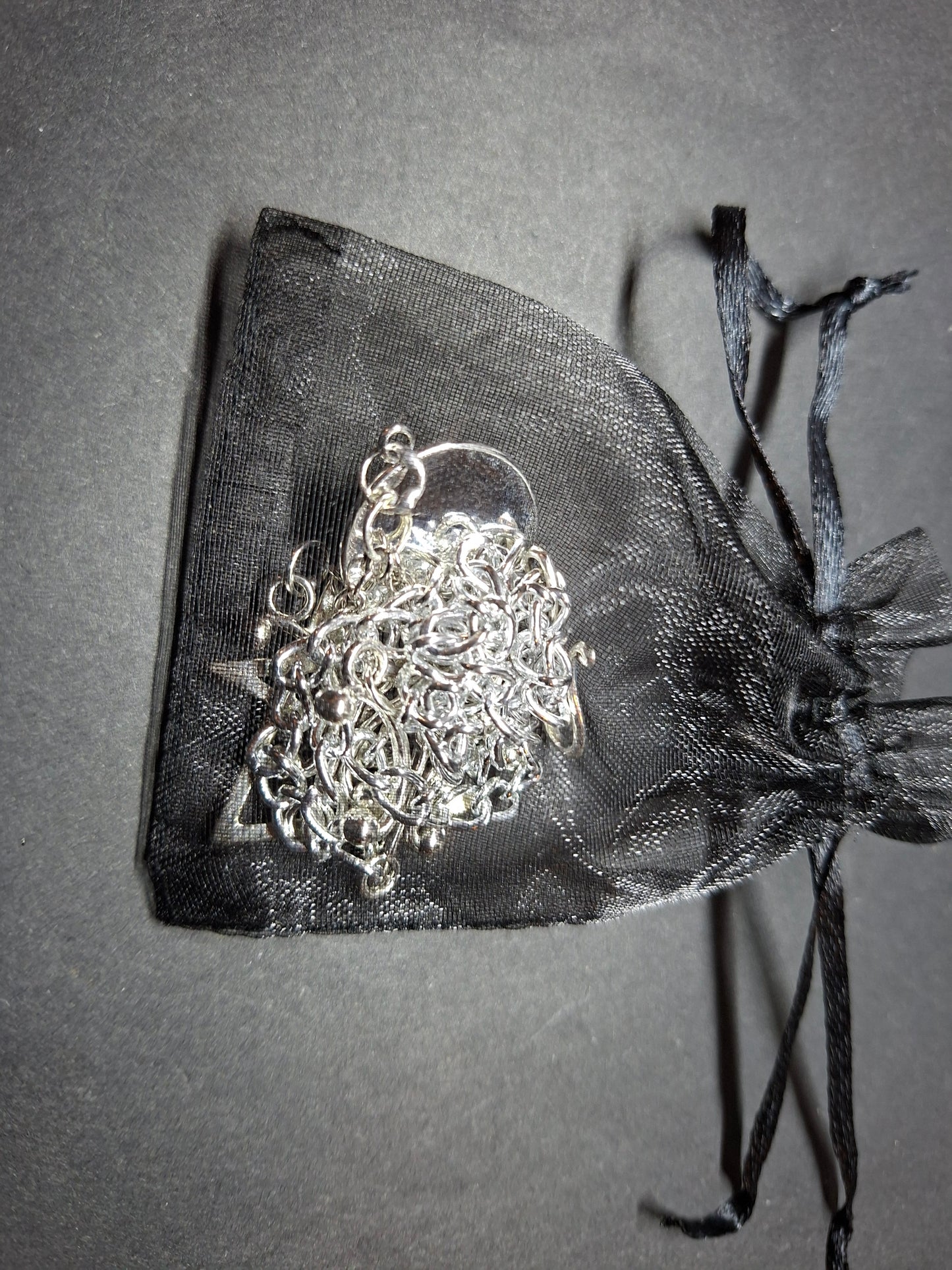 Goth Gothic Witchy Occult Aleister Crowley, unicursal hexagram  " Thelema Magick  " chandelier choker/necklace