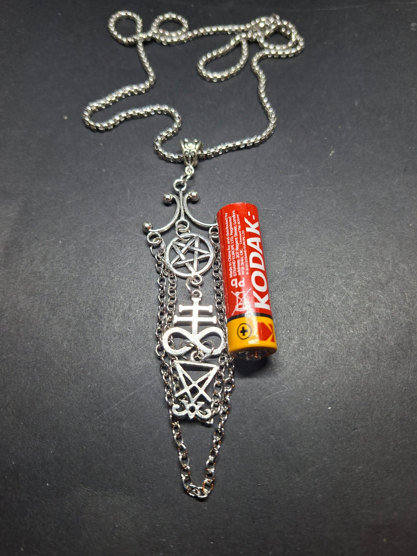 Goth Gothic Witchy witch witchcraft killstar Occult satanic "Satanic Trinity" chandelier necklace