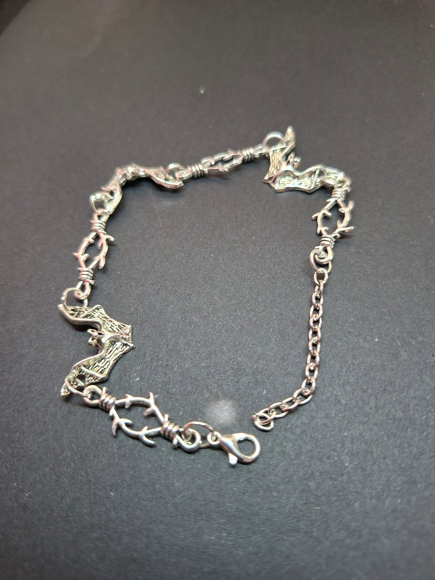 Bat and thorn detail bracelet, LARP cosplay Vampire Jewelry :goth gothic witchy