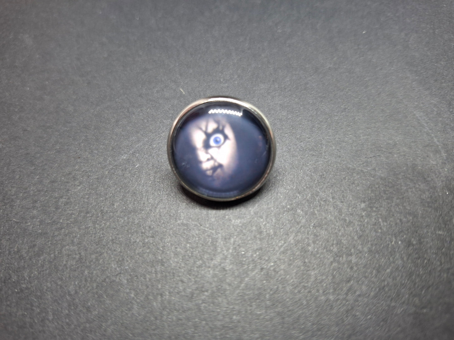 Set of 2 Pin badges inspired by  "Bride of Chucky " Chucky and tiffany