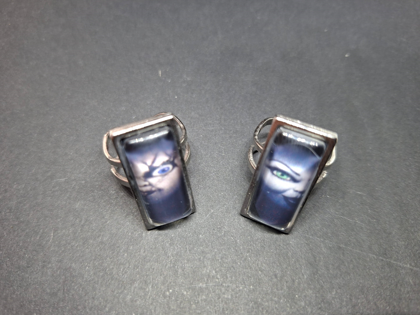 Adjustable Rings,inspired by "Bride of Chucky " Chucky and tiffany
