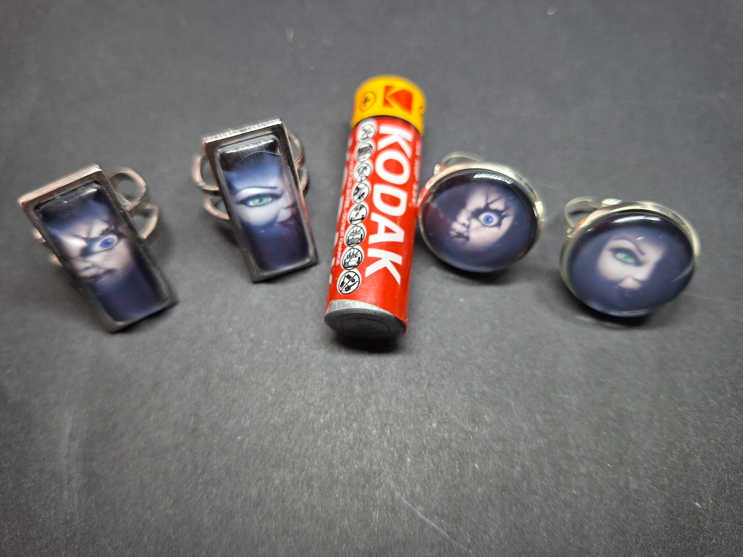 Adjustable Rings,inspired by "Bride of Chucky " Chucky and tiffany