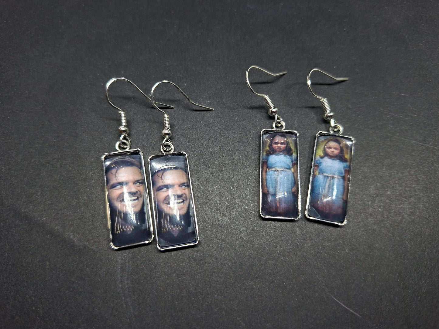 Stainless Steel rectangle image earrings ,"The Shining" inspired
