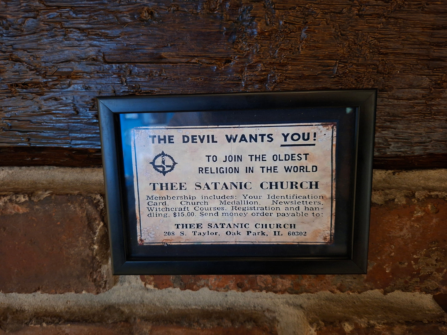 framed art "Thee Church Of Satan" :Oddity Curiosity satanic goth witchy homeware