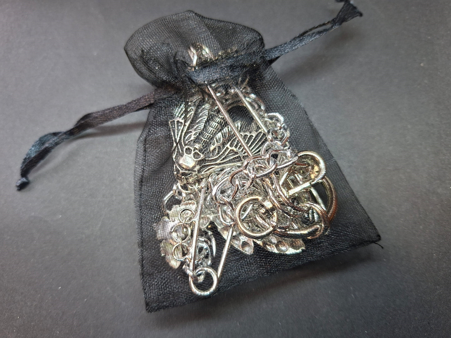Kilt pin necklace ,Death head moths :Gothic witchy pagan aesthetic