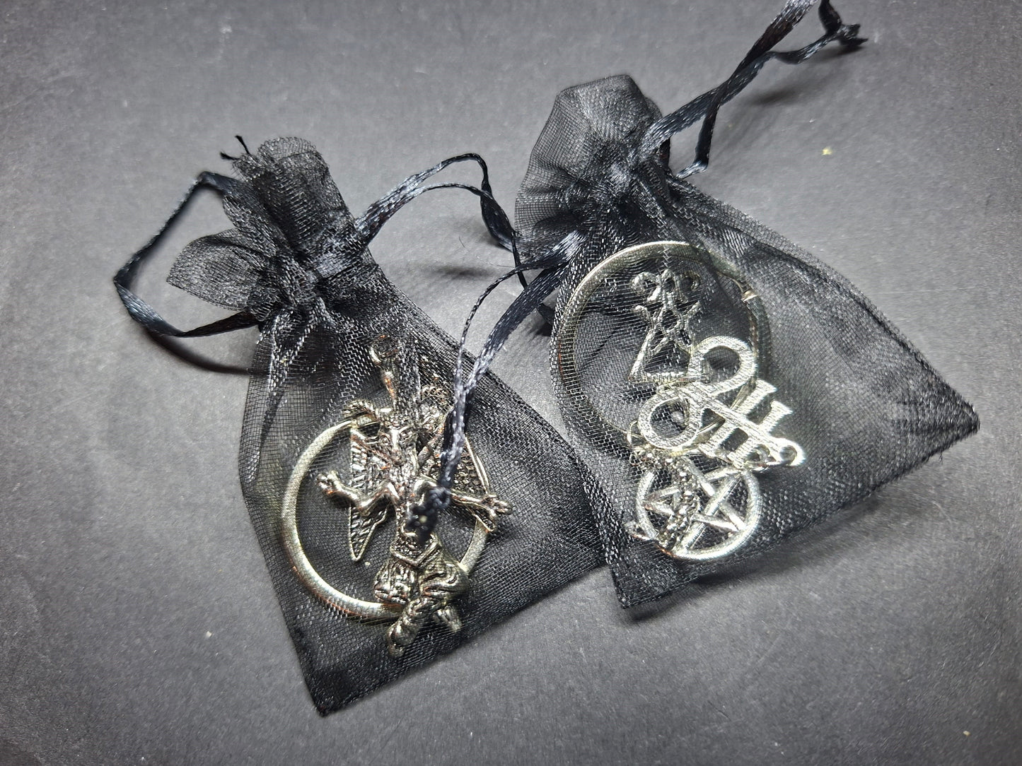 oddity curiosity goth gothic witchy killstar satanic Occult Baphomet or satanic trinity key ring