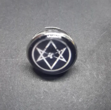 Goth Gothic Witchy witch witchcraft Occult Aleister Crowley inspired "Thelema" fully adjustable rings set