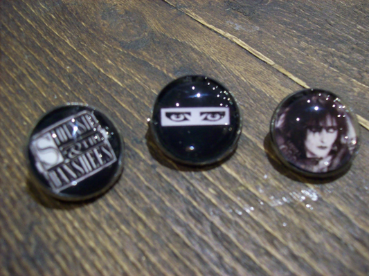 Goth Gothic Punk Alternative New Wave 1980's Siouxsie And The Banshees "Inspired" Set Of Three Pin Badge's
