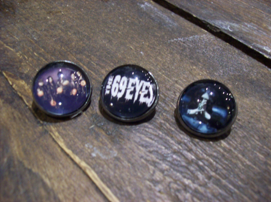 Goth Gothic Goth Metal witchy 69 Eyes "Inspired" Set Of Three Pin badge's
