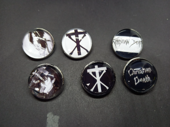 Goth Gothic Old School Rozz Williams Christian Death inspired pin Badges