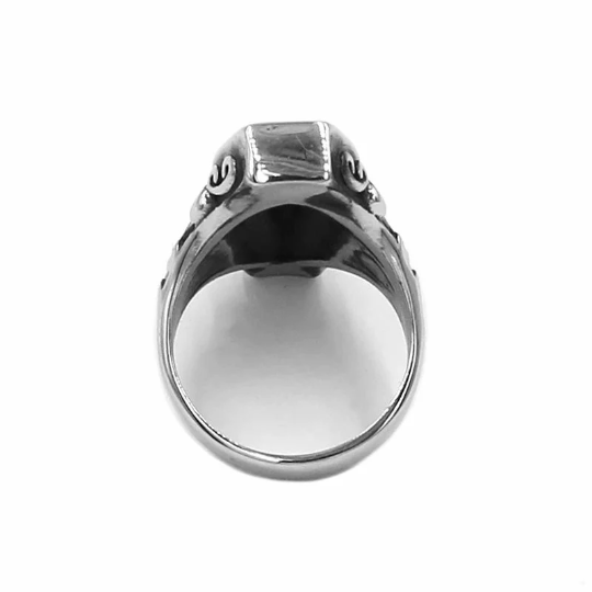 Witchy witch witchcraft vampire horror Succubus Nosferatu Undead Goth Gothic stainless steel coffin ring with corpse