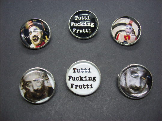 Goth Witchy Rob Zombie Sid Haig Captain Spaulding Inspired Pin Badges
