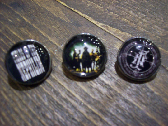 Goth Gothic Old School 1980's alternative Fields Of The Nephilim "Inspired" Pin Set of Three Pin Badge's